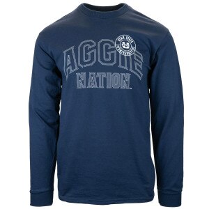 Aggie Nation Long-Sleeve Unisex T-shirt navy